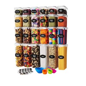 24-Piece Airtight Food Storage Container Set, Plastic Canisters with Durable Lids Ideal for Cereal, Flour and Sugar