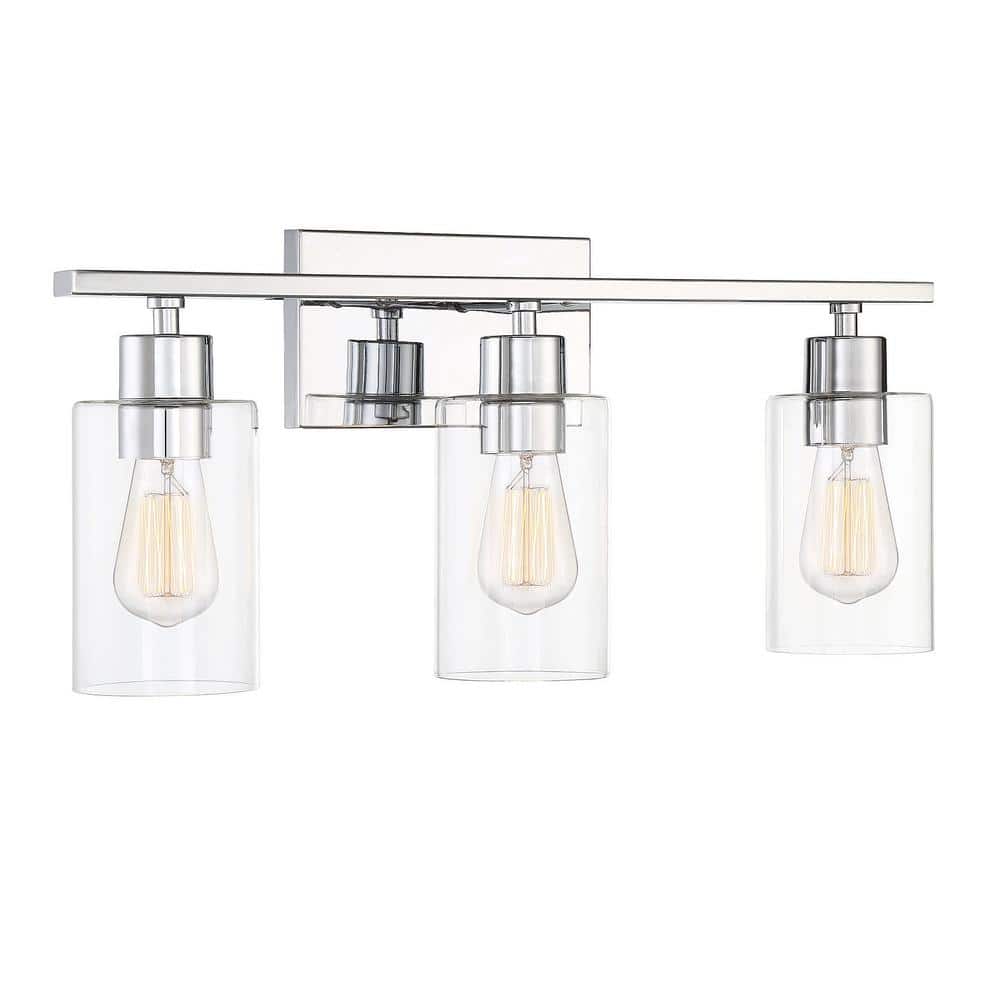 Lambert 3-Light Polished Chrome Bathroom Vanity Fixture