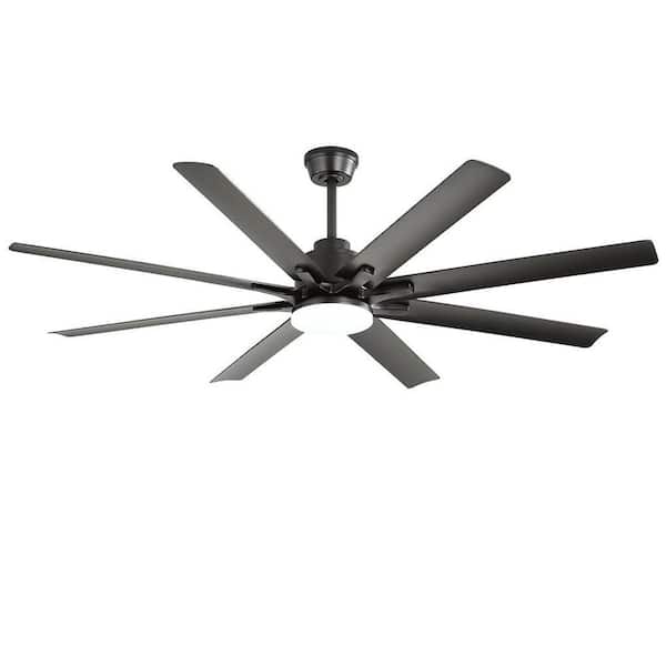 MODERN HABITAT DeluxVista 66 in. Black indoor Modern Ceiling Fan with Lights and Remote Control 6 Speed Reversible Noiseless DC Motor