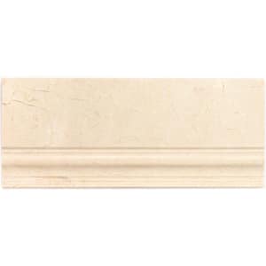 Crema Marfil Base Molding 4.75 in. x 12 in. x 10 mm Marble Mosaic Accent and Trim Tile.