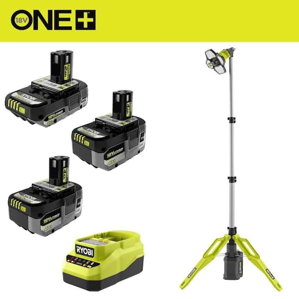 ONE+ 18V HIGH PERFORMANCE Kit w/ (2) 4.0 Ah Batteries, 2.0 Ah Battery, Charger, & FREE Hybrid Tri-Power Tripod Light