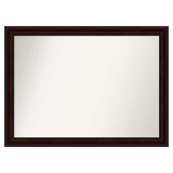 Amanti Art Coffee Bean Brown 49.25 in. x 36.25 in. Custom Non-Beveled Satin Recyled Polystyrene Framed Vanity Wall Mirror