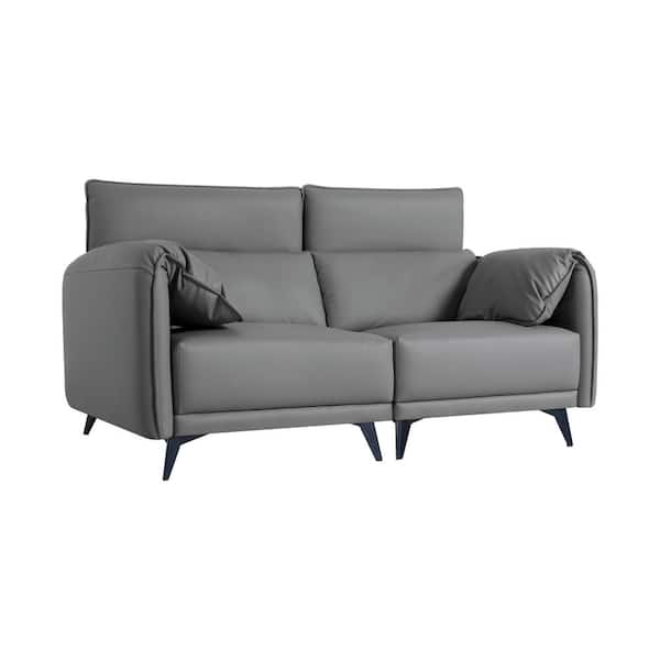 MAYKOOSH 64.76 in. Faux Leather 2-Seater Loveseat Couch with