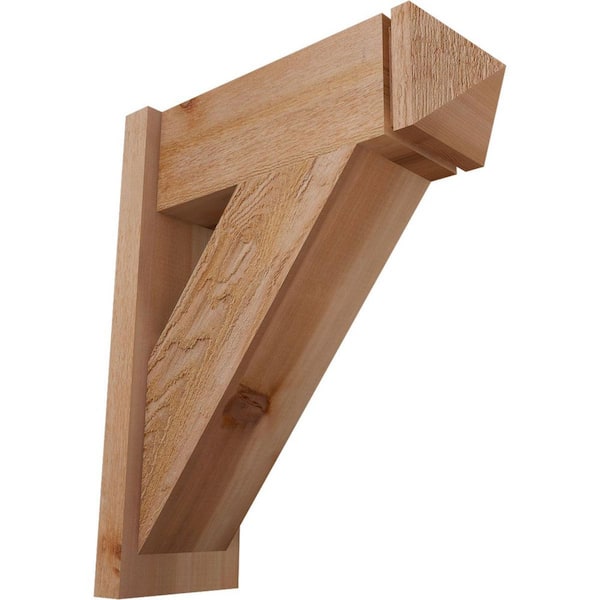 Ekena Millwork 8 in. x 26 in. x 22 in. Traditional Arts and Crafts Rough Sawn Western Red Cedar Outlooker