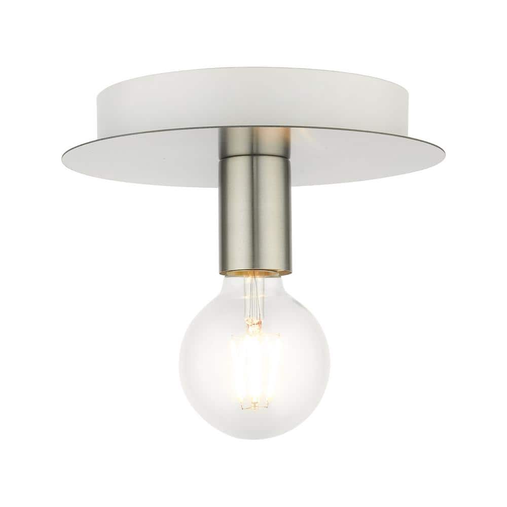 Brushed Nickel 8" Indoor/Outdoor Flush Mount Light