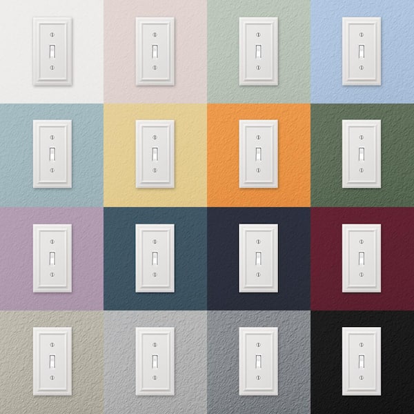 Steel 1-Pack 3 Rocker Amerelle 140RRRW Siena Wallplate White Steel 1-Pack 3 Rocker Amerelle 140RRRW Siena Wallplate White