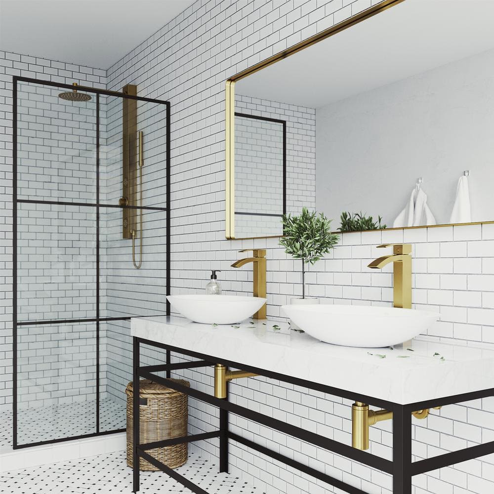 Matte Gold Single-Handle Waterfall Vessel Bathroom Faucet
