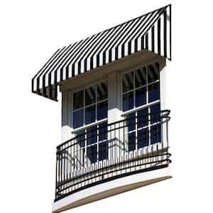 8.38 ft. Wide New Yorker Window/Entry Fixed Awning (18 in. H x 36 in. D) Black/White