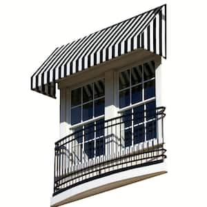 5.38 ft. Wide New Yorker Window/Entry Fixed Awning (24 in. H x 36 in. D) Black/White