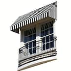 3.38 ft. Wide New Yorker Window/Entry Fixed Awning (31 in. H x 24 in. D) Black/White