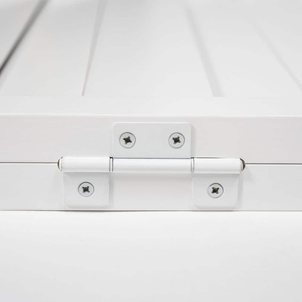 80 in. x 36 in. Plantation Louver-Panel Solid Core White Wood Bi-fold Door with Hardware
