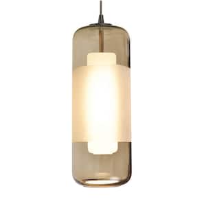 Hermosa 10-Watt Integrated LED Satin Nickel Pendant with Glass Shade