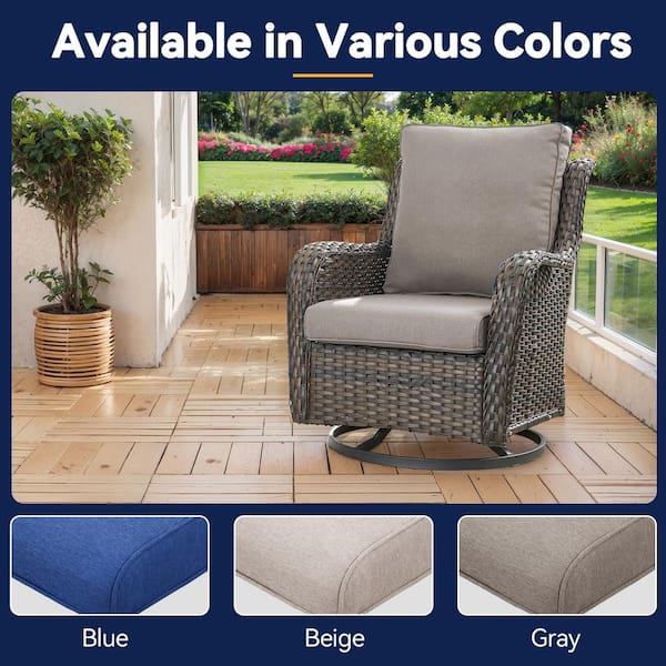 Modern 22 in. x 25 in. 4-Piece Deep Seating Outdoor Lounge Chair Cushion Set in Gray (4-Piece)