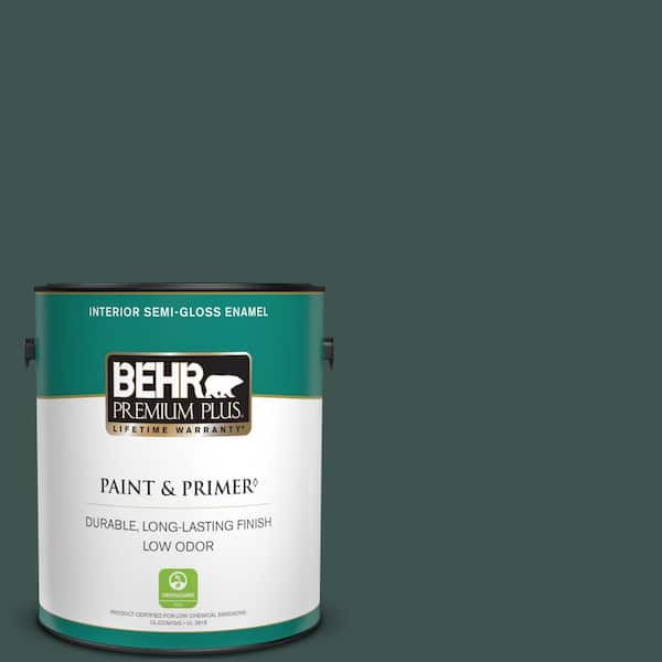 BEHR PREMIUM PLUS 1 gal. #480F-7 Sycamore Tree Semi-Gloss Enamel Low Odor Interior Paint & Primer