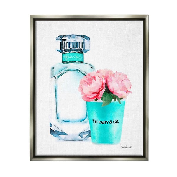 The Stupell Home Decor Collection Teal Blue Perfume Bottle and