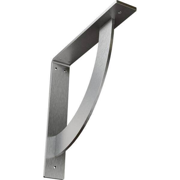 Ekena Millwork 12 in. x 2 in. x 12 in. Stainless Steel Unfinished Metal Bulwark Bracket