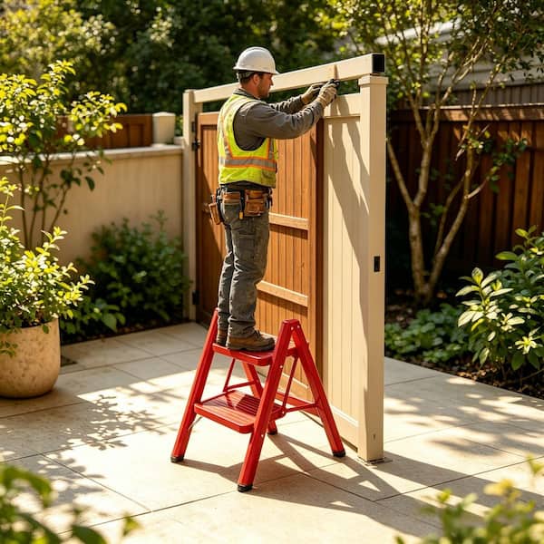 2-Step 1.6 ft. Carbon Steel Step Stool (7 ft. Reach) with Non-Marring Feet, 330 lbs. Load Capacity
