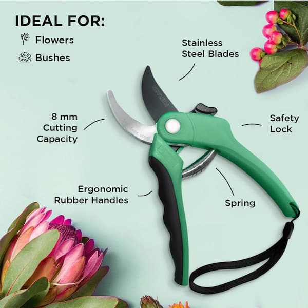 Precision Garden Trimming Scissors Stainless Steel Pruning Shears