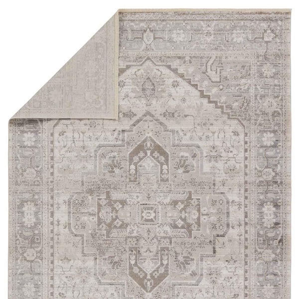 Wayreth Taupe/Silver 3 ft. x 8 ft. Floral Indoor Area Rug