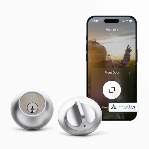 Level Lock (Matter)-World's Smallest, Most Advanced Matter-Over-Thread Smart Lock Deadbolt-Works with Apple Home-Satin Chrome