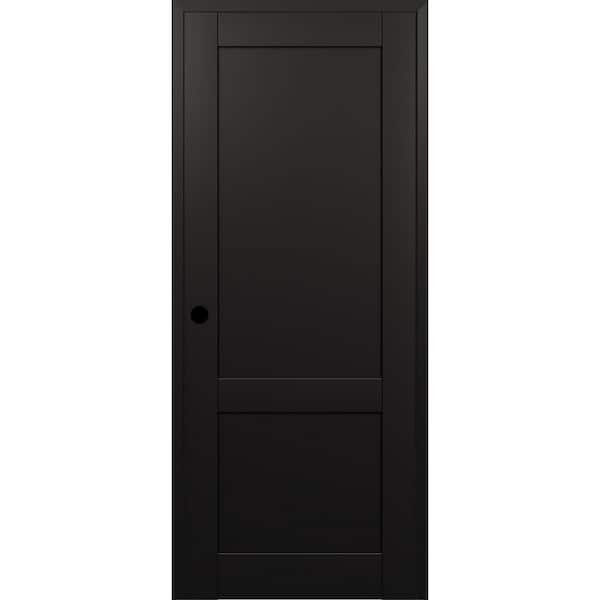 Shaker 2 Panel N DIY-Friendly 32 in. х 80 in. Right-Hand Black Matte Composite Wood Single Prehung Interior Door
