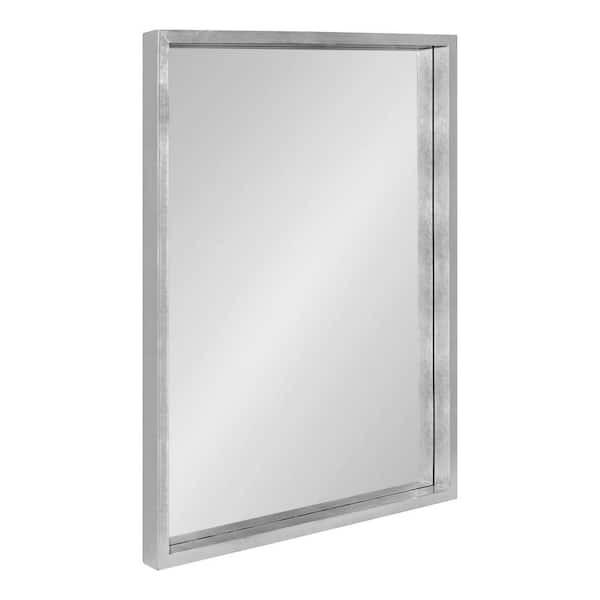 Kate and Laurel 24.25 in. H x 18.12 in. W Travis Modern Rectangle Framed Silver Accent Wall Mirror