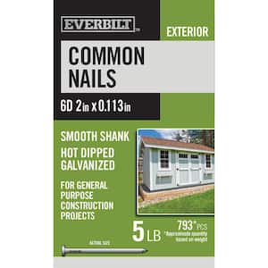6D 2 in. Common Nails Hot Dipped Galvanized 5 lbs (Approximately 793 Pieces)