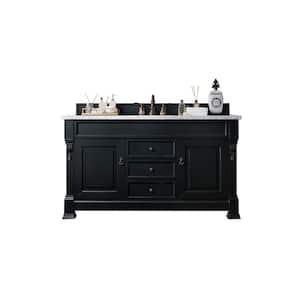 Brookfield 60 in. W x 23.5 in. D x 34.3 in. H Single Vanity in Antique Black with Solid Surface Top in Arctic Fall