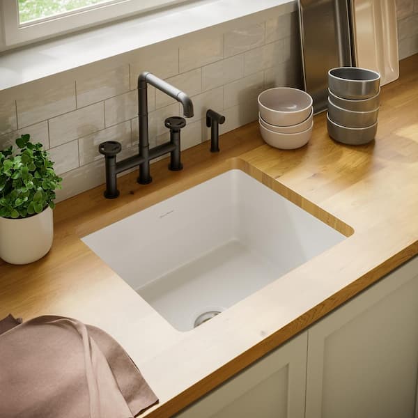 Rochelle 24 x 18 ceramic single basin, drop-in/undermount kitchen sink