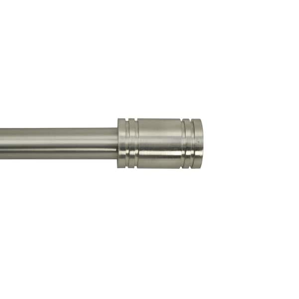 Versailles Home Fashions 86 in. - 144 in. Adjustable Single1in Diam. Ringlets Curtain Rod in Brushed Nickel with Finial