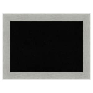 Glam Linen Grey Framed Black Corkboard 33 in. x 25 in. Bulletine Board Memo Board