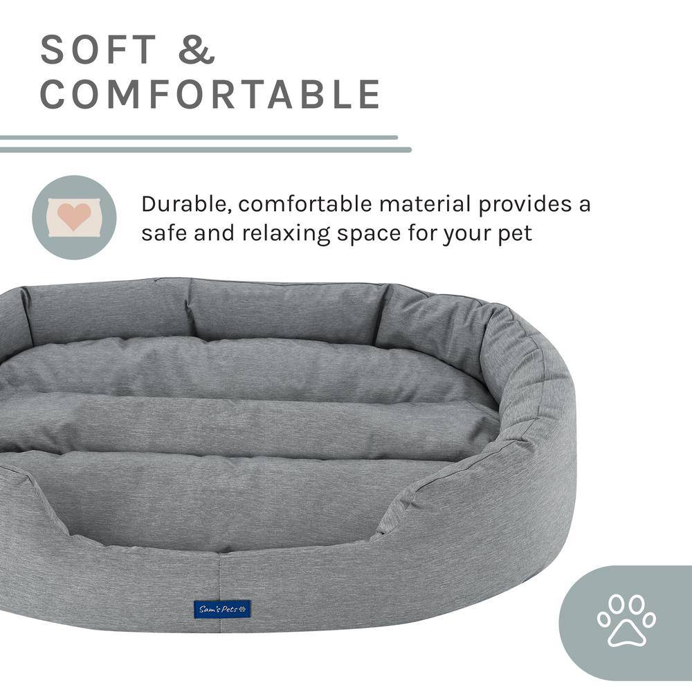 Medium Gray Water Resistant Round Pet Bed