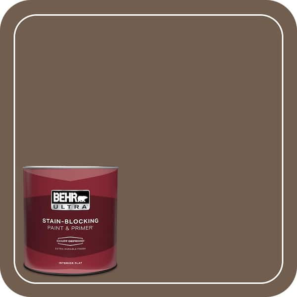 BEHR ULTRA 1 qt. #PPF-52 Rich Brown Extra Durable Flat Interior Paint & Primer