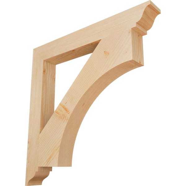 Ekena Millwork 3.5 in. x 32 in. x 32 in. Douglas Fir Westlake Traditional Smooth Bracket