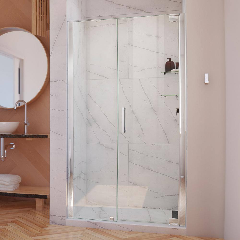 Elegance-LS 51-3/4 in. to 53-3/4 in. W x 72 in. H Frameless Pivot Shower Door in Chrome price history on PriceWatchPro