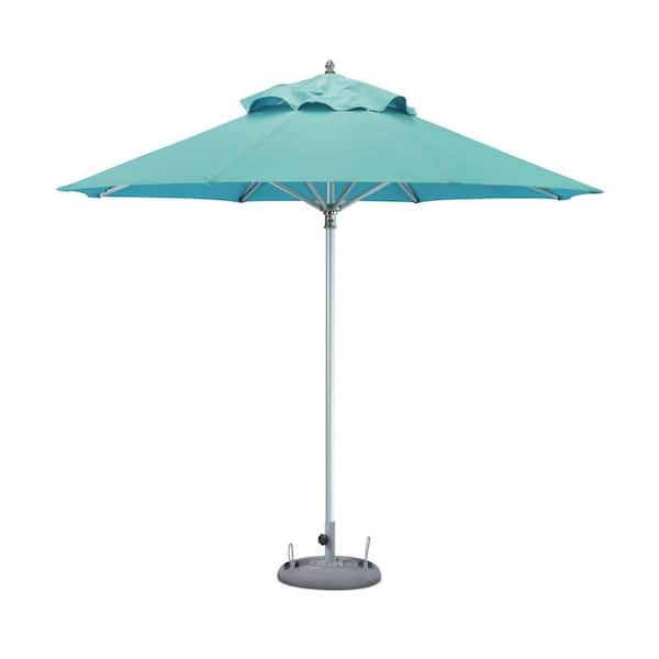 HomeRoots 10 ft. Market Patio Umbrella in Aqua