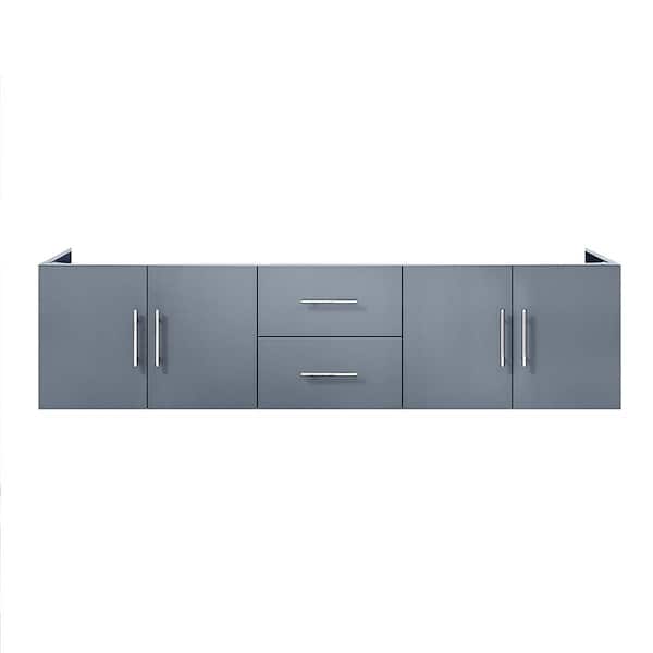 Geneva 72 in. W x 22 in. D Dark Grey Double Bath Vanity without Top