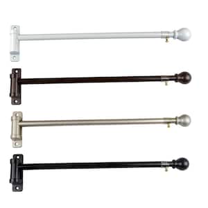 17"-26" Adjustable Swing Curtain Rod 5/8" dia. in White