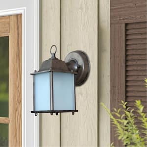 Chaz 1-Light Brown Outdoor Wall Lantern Sconce