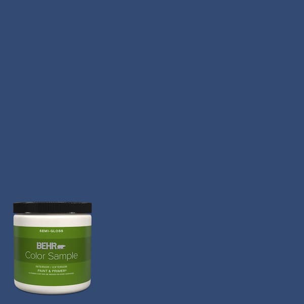 8 oz. #S-H-580 Navy Blue Semi-Gloss Interior/Exterior Paint & Primer Color  Sample