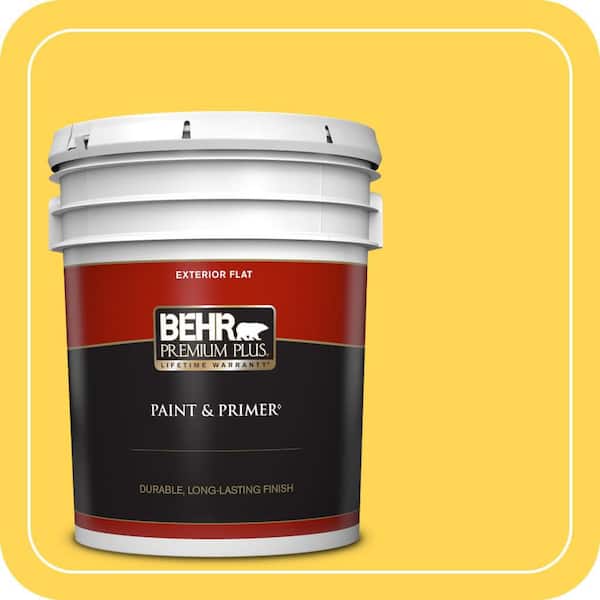 BEHR PREMIUM PLUS 5 gal. #P300-6 Buzz-in Flat Exterior Paint & Primer