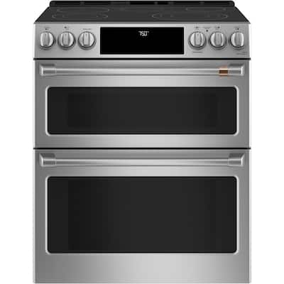 30 in. 6.7 cu. ft. Smart Slide-In Double Oven Electric Range with Convection in Stainless Steel