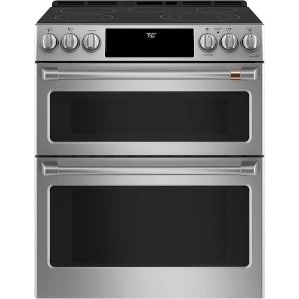 Cafe 30 in. 6.7 cu. ft. Smart Slide-In Electric Range in Matte Stainless Steel with True Convection, Air Fry