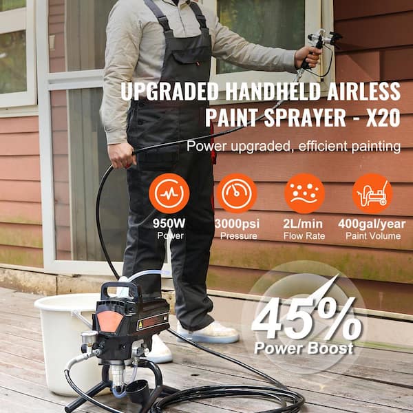 950W Electric Airless Paint Sprayer 3000PSI Handheld Sprayer for Home and Furniture, Fine Finish Interiors and Exteriors