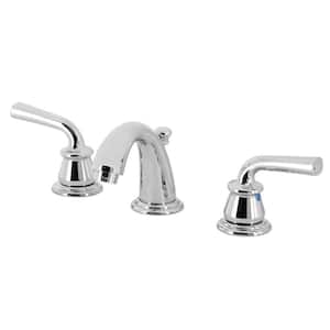 Restoration 8 in. Widespread 2-Handle Bathroom Faucets with Plastic Pop-Up in Polished Chrome