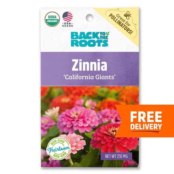 Back to the Roots Organic California Giants Zinnia Seed (1-Pack)