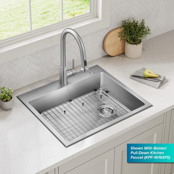 KRAUS Fairlane 25 ADA Compliant Drop In / Top Mount Single Bowl 18