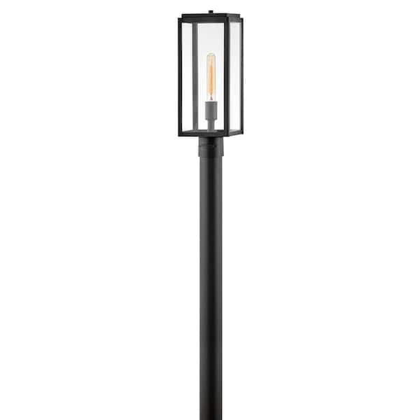 Max 1-Light Black Aluminum Weather Resistant Post Light with LED