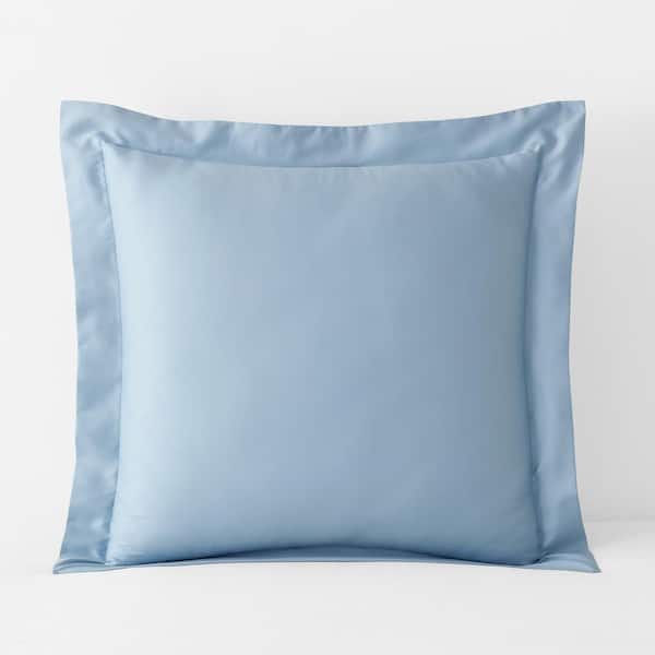 The Company Store Company Cotton Light Blue Sateen Euro Sham