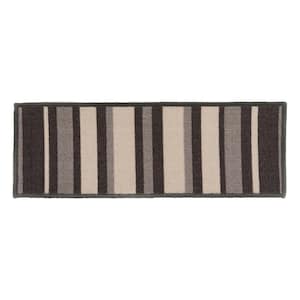 Contemporary Modern Stripe Non-Slip Stair Treads 8.6" x 26" Gray (Set of 4)